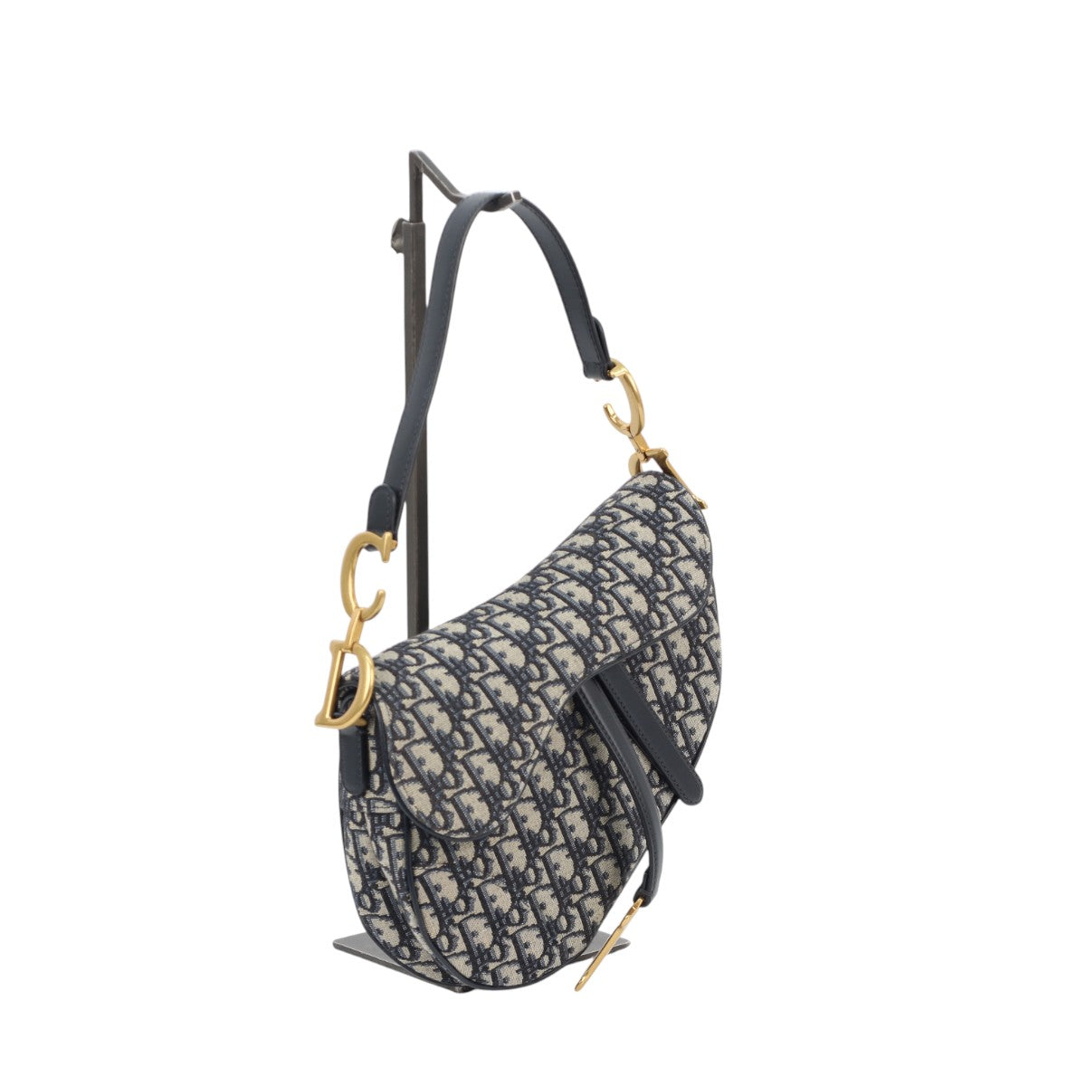 Dior Saddle Medium Shoulder Bag w/ Strap Blue Oblique 3004