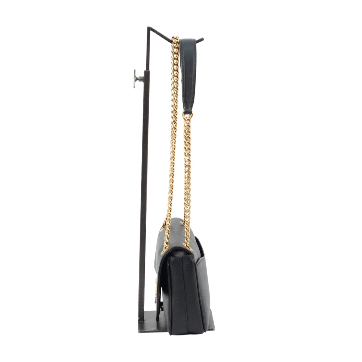 Prada Saffiano Pattina Flap Bag Black 3008