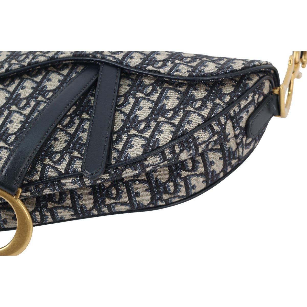 Dior Saddle Medium Shoulder Bag w/ Strap Blue Oblique 3004