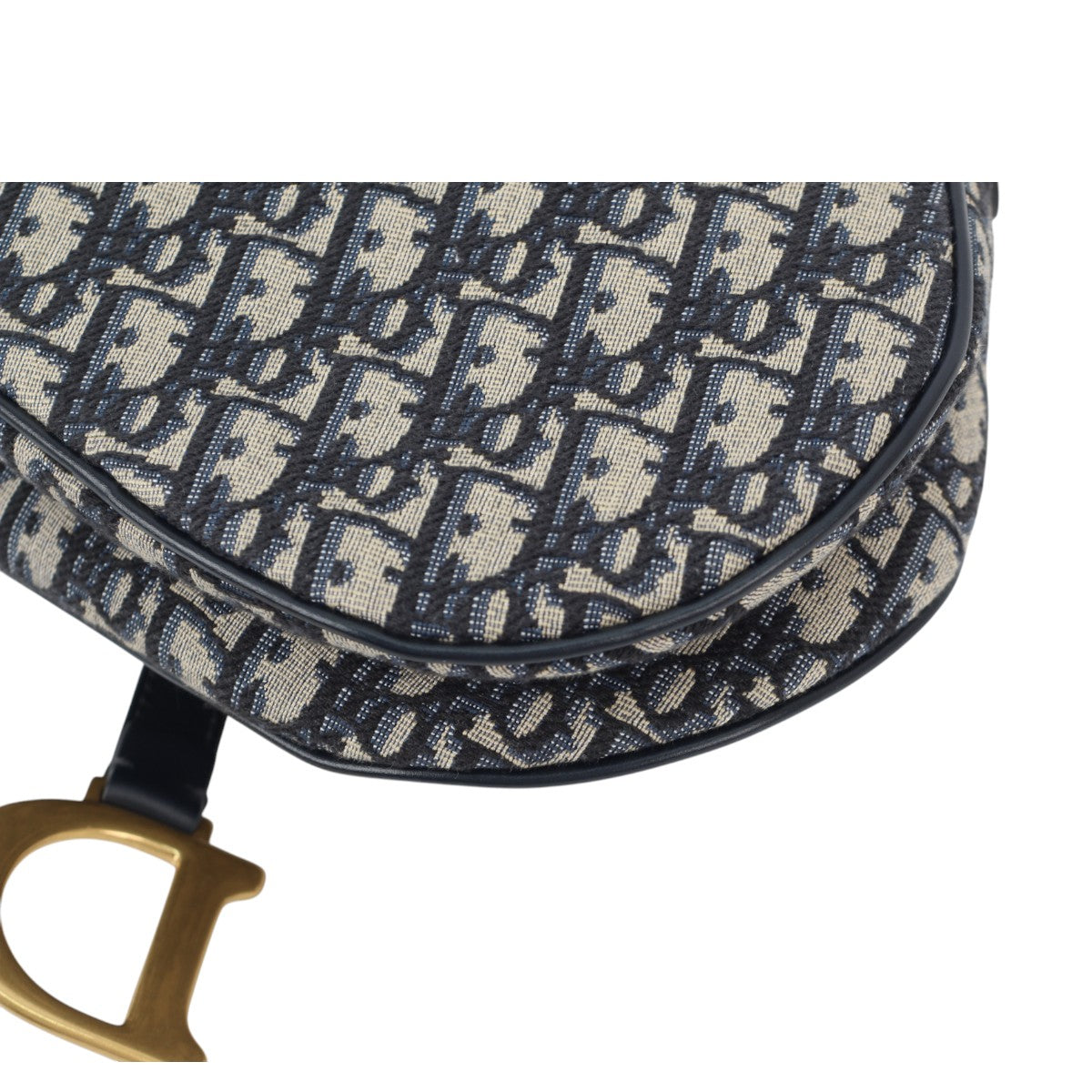 Dior Saddle Medium Shoulder Bag w/ Strap Blue Oblique 3004