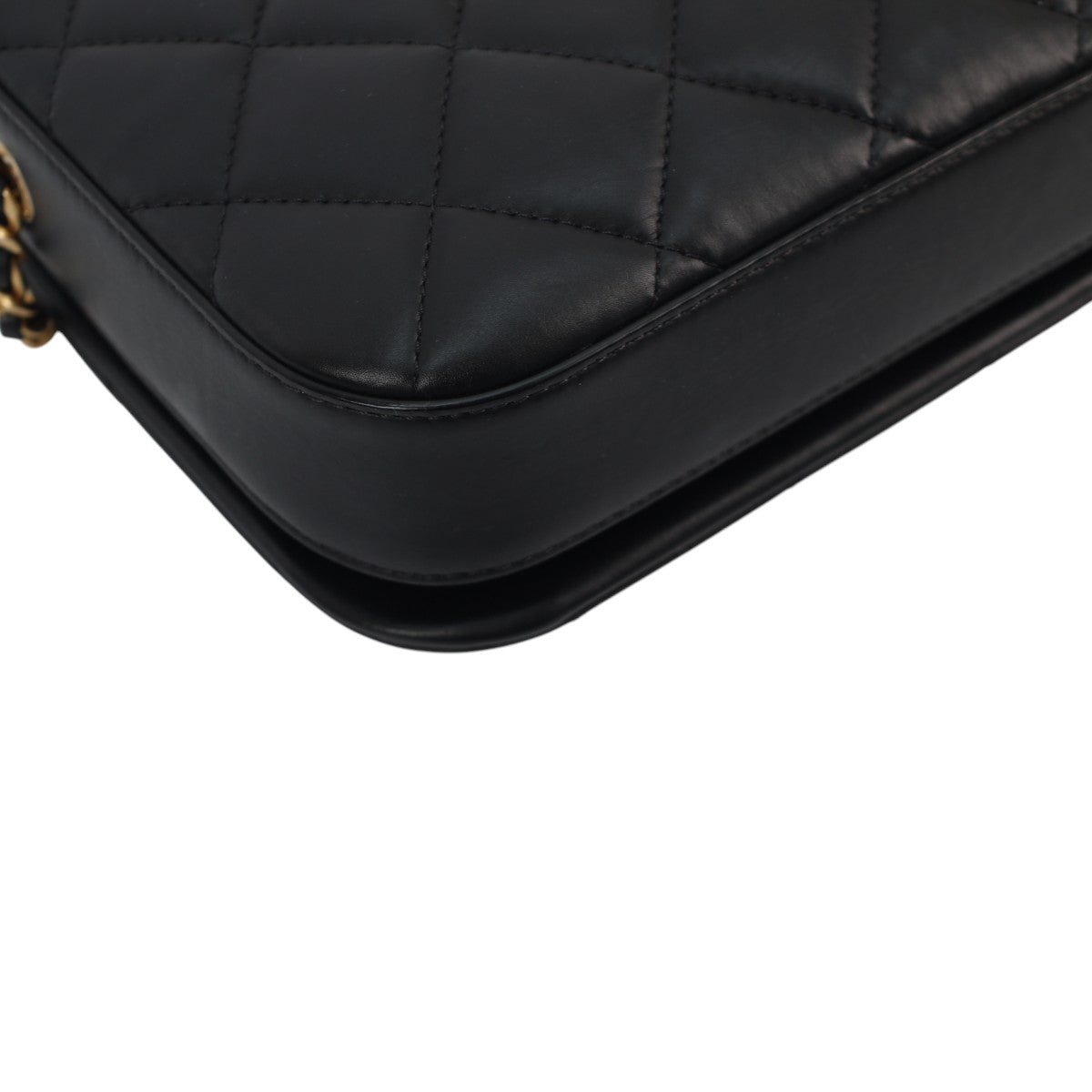 Chanel Nailed CC Full Flap Quilted Black Calfskin 3007