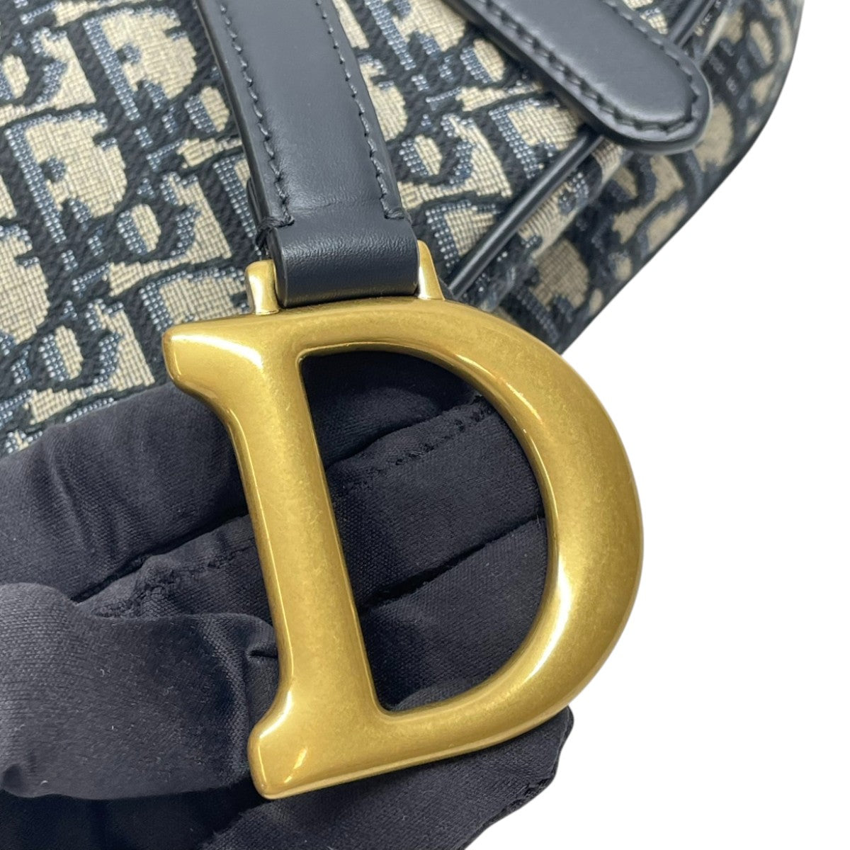 Dior Saddle Medium Shoulder Bag w/ Strap Blue Oblique 3004