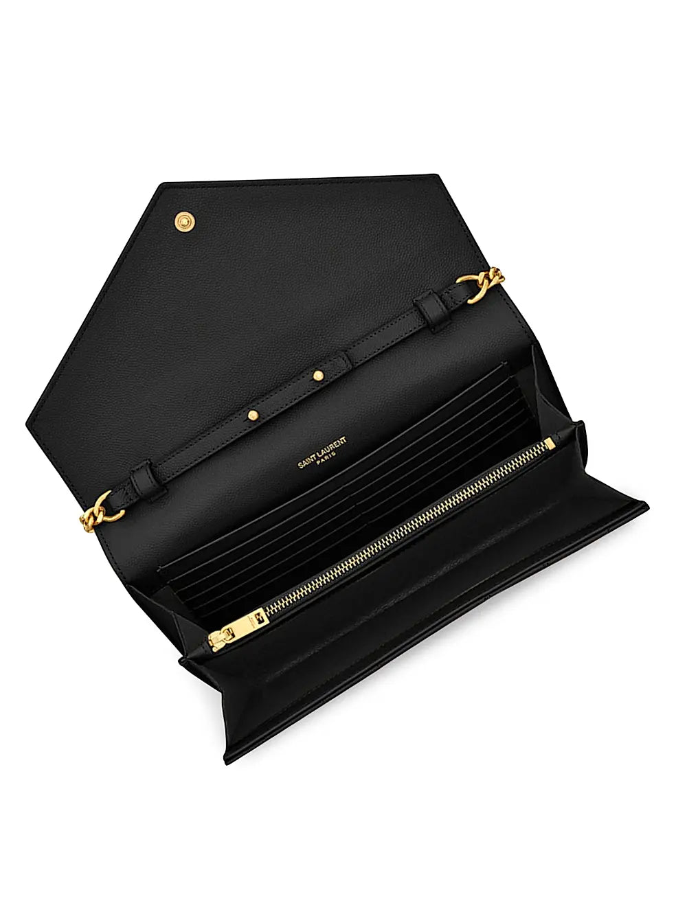 YSL Classic Cassandre Chain Wallet Black 2830