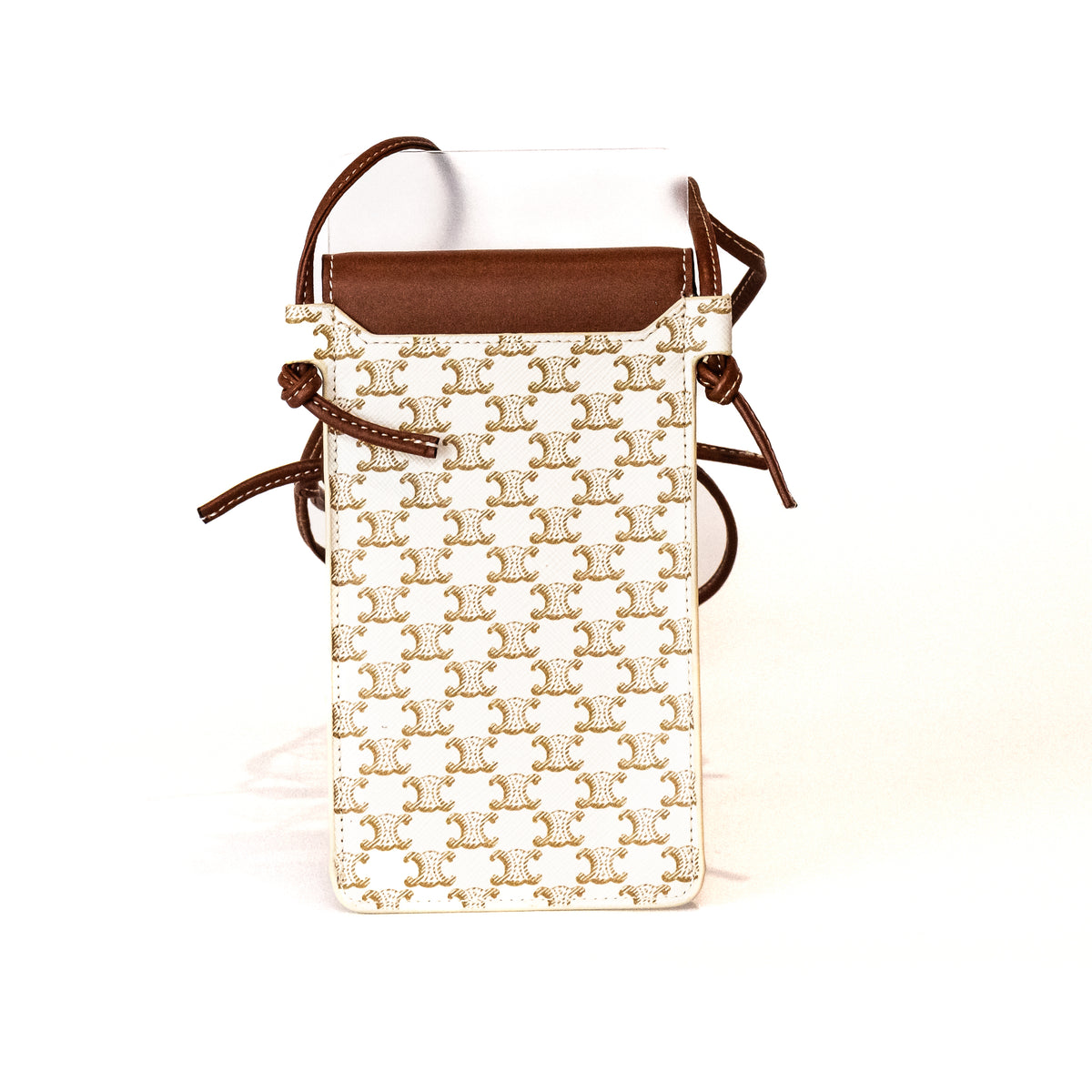 Celine Phone Pouch White Triomphe