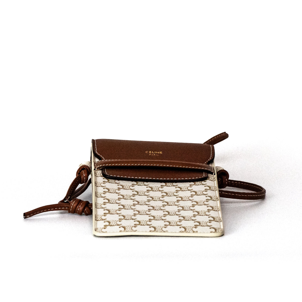 Celine Phone Pouch White Triomphe