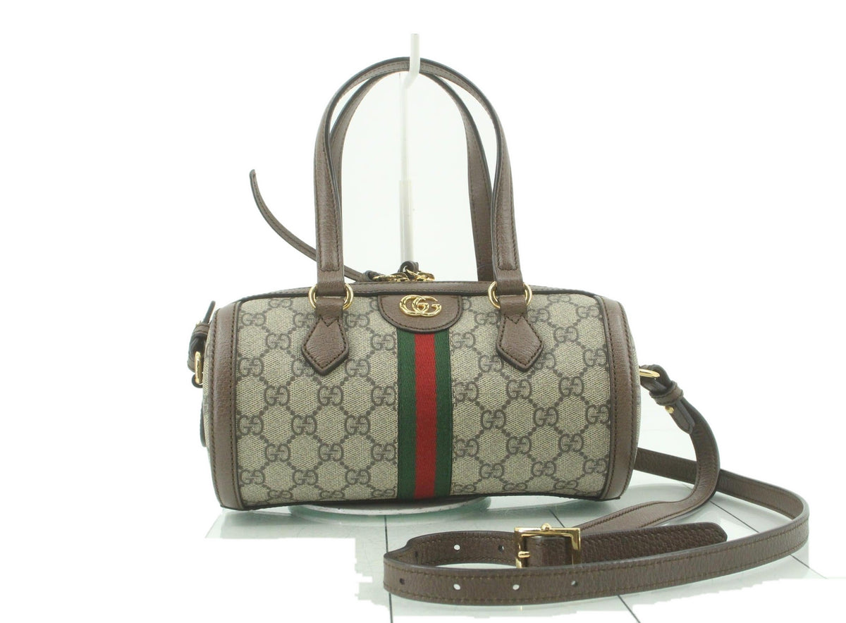 Gucci Ophidia Small Duffle Bag GG Supreme Beige Brown 3498