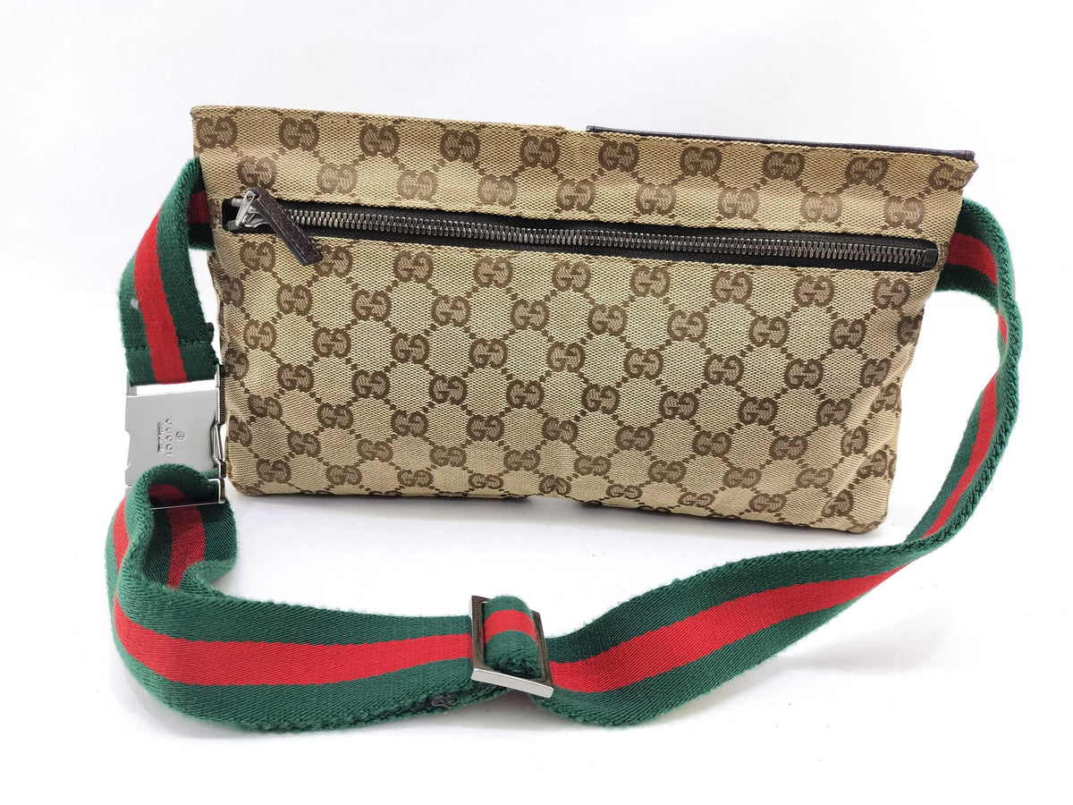 Gucci Waist Belt Bag GG Canvas Sherry Line 3188