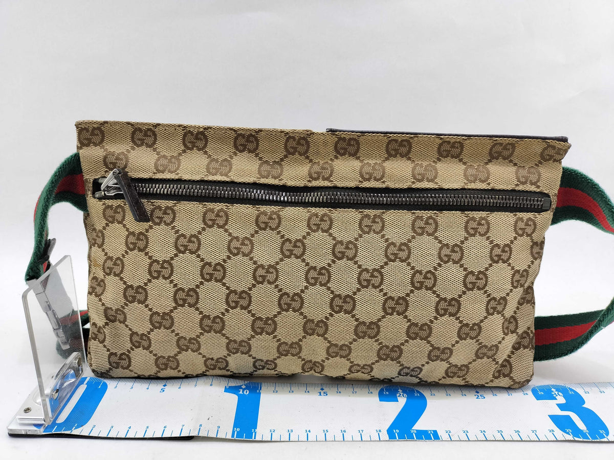 Gucci Waist Belt Bag GG Canvas Sherry Line 3188