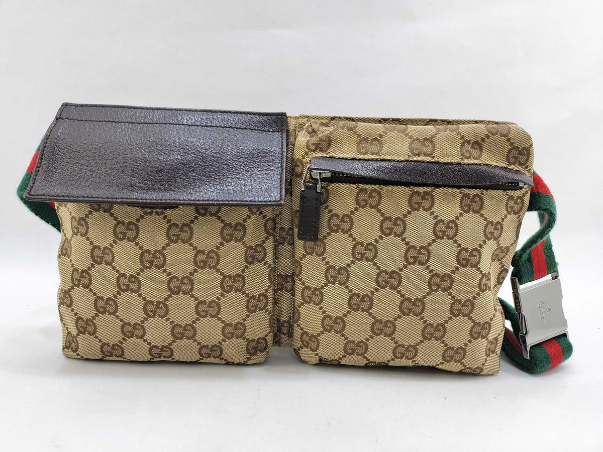 Gucci Waist Belt Bag GG Canvas Sherry Line 3188