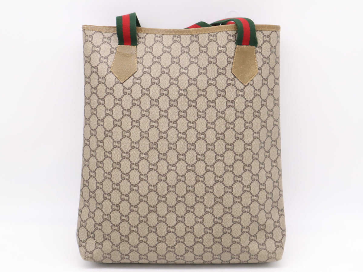 Gucci Vintage Shopper Tote GG Plus Supreme Sherry Line 3194