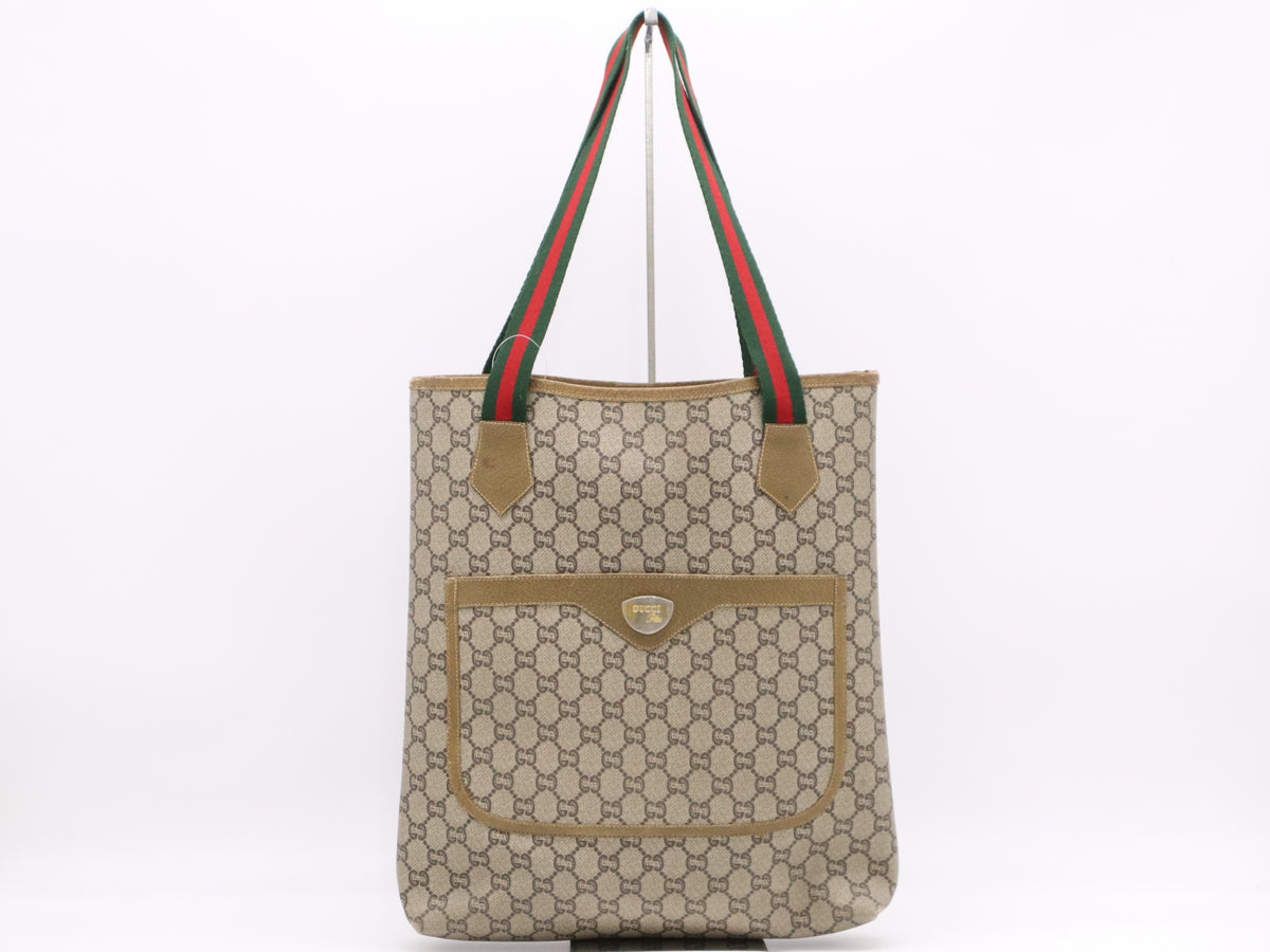 Gucci Vintage Shopper Tote GG Plus Supreme Sherry Line 3194