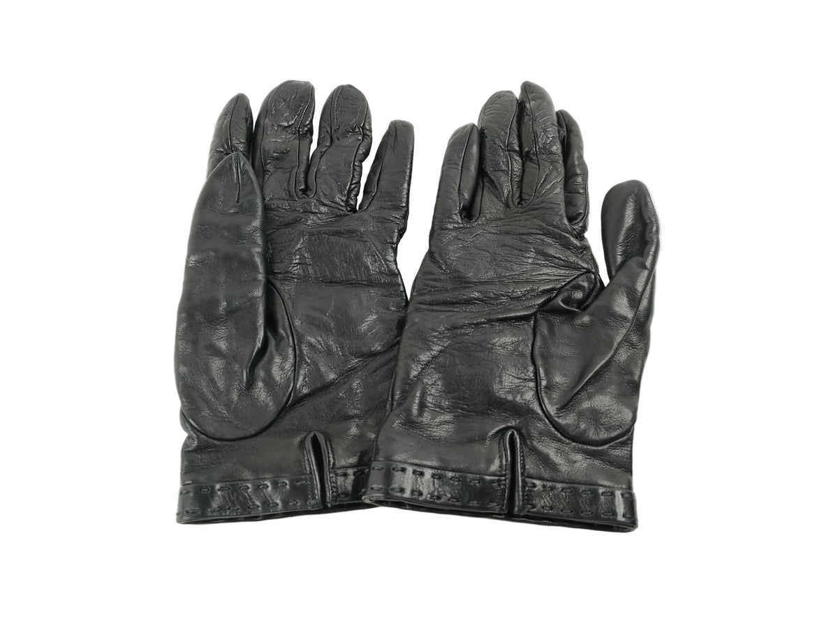 Prada Driving Gloves Black Leather w/ Box 3196