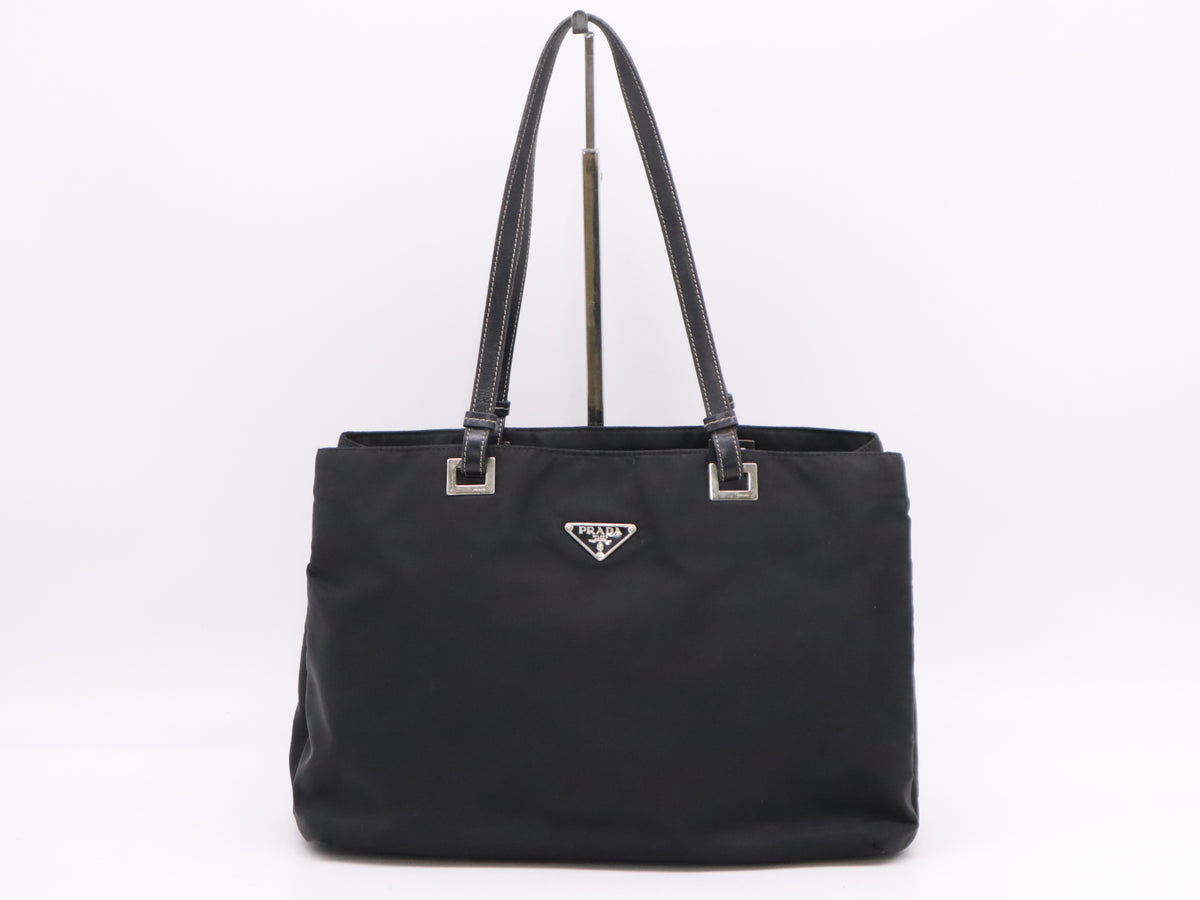 Prada Nylon Logo Tote Bag Black 3308