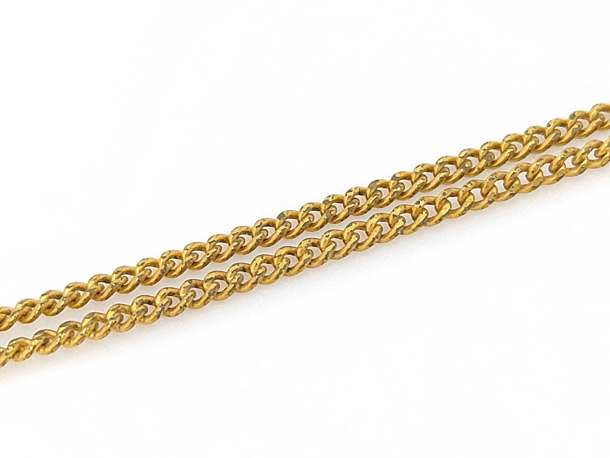 Chanel Logo Pearl Circle Necklace Gold 3414