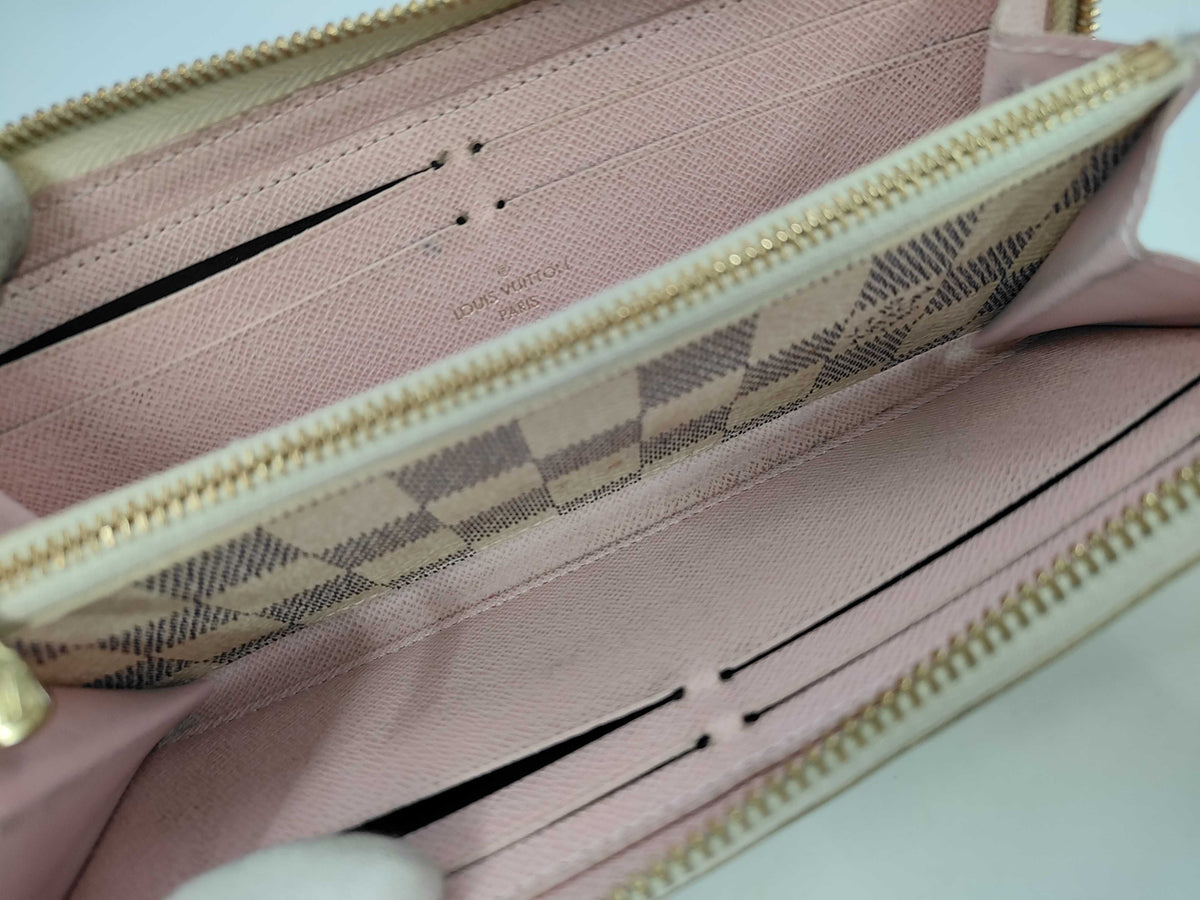 Louis Vuitton Clemence Wallet Damier Azur Rose Ballerine 3425