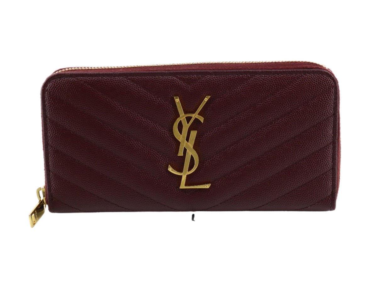 Saint Laurent Cassandra Zippy Wallet Burgundy 2544
