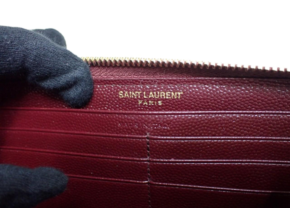 Saint Laurent Cassandra Zippy Wallet Burgundy 2544