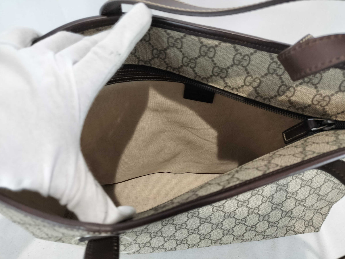 Gucci Shoulder Bag GG Supreme Leather Handles 3441