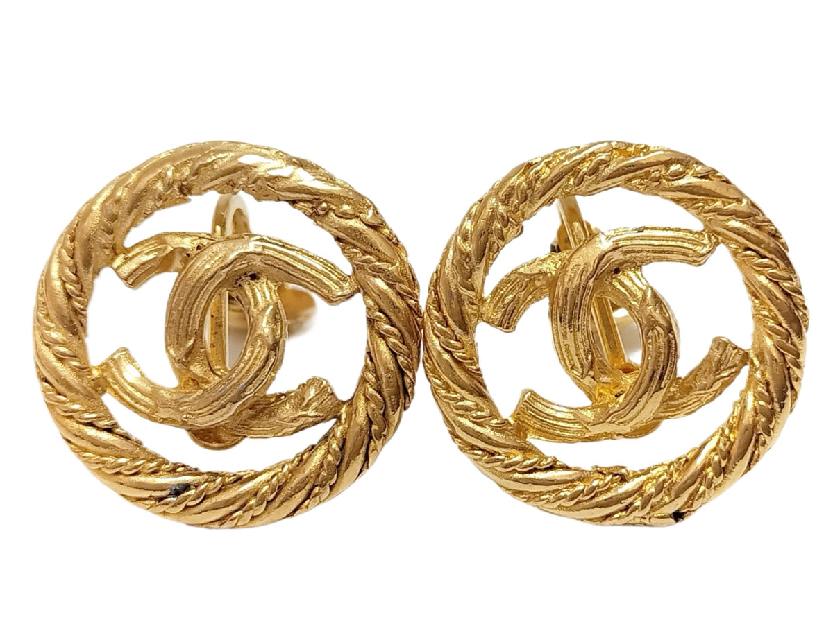 Chanel CC Woven Round Earrings 2657