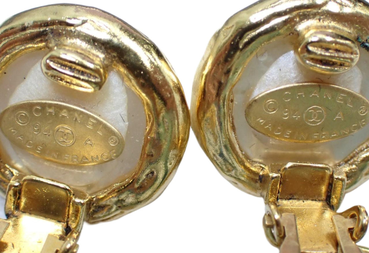 Chanel Pearl CC Dangle Earrings 2685
