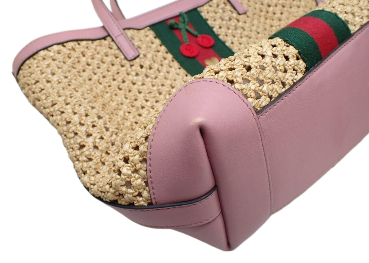 Gucci Raffia Kids Tote Cherries 2809