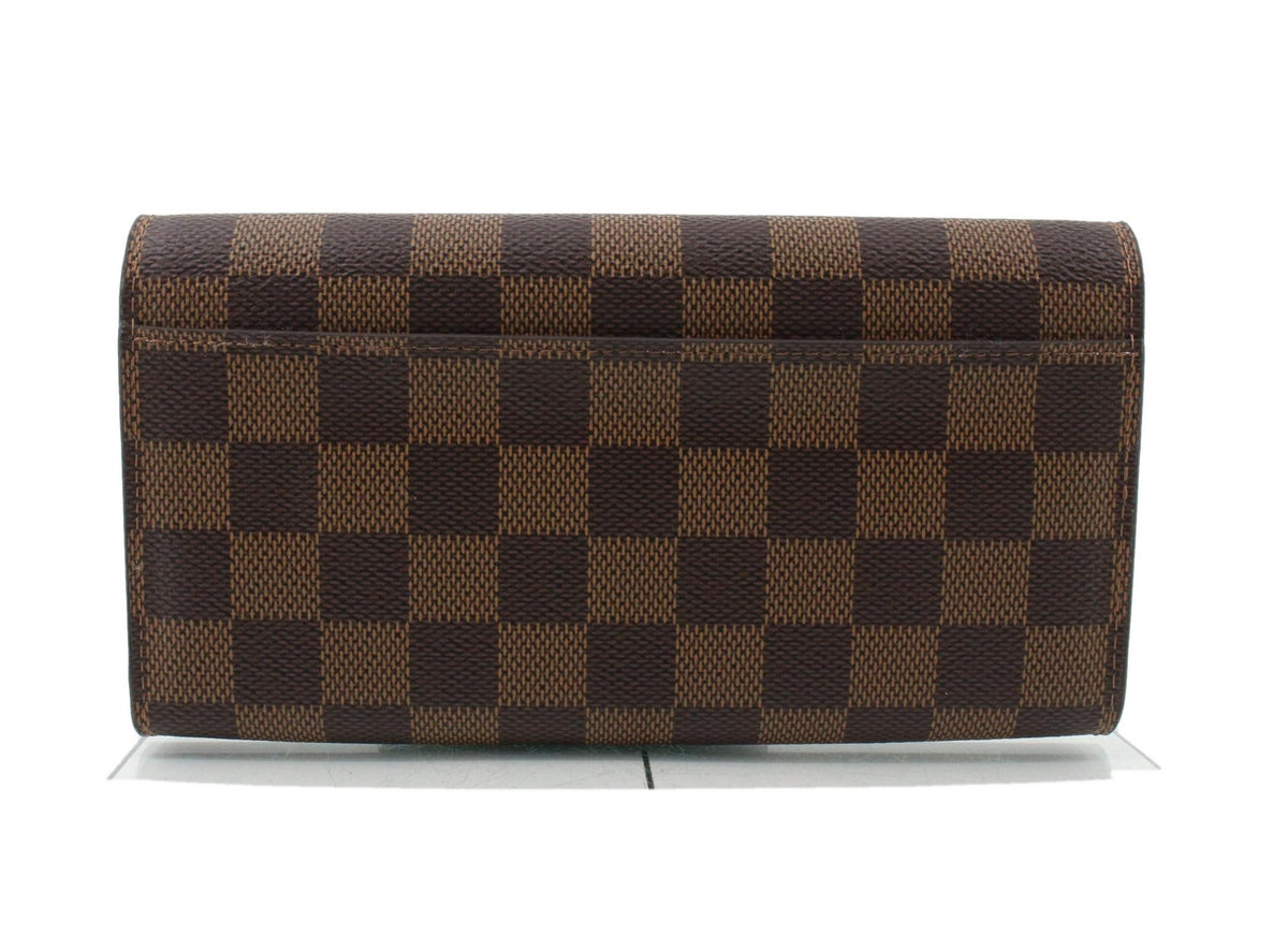 Louis Vuitton Sarah NM Wallet Damier Ebene Rose Ballerine 3502