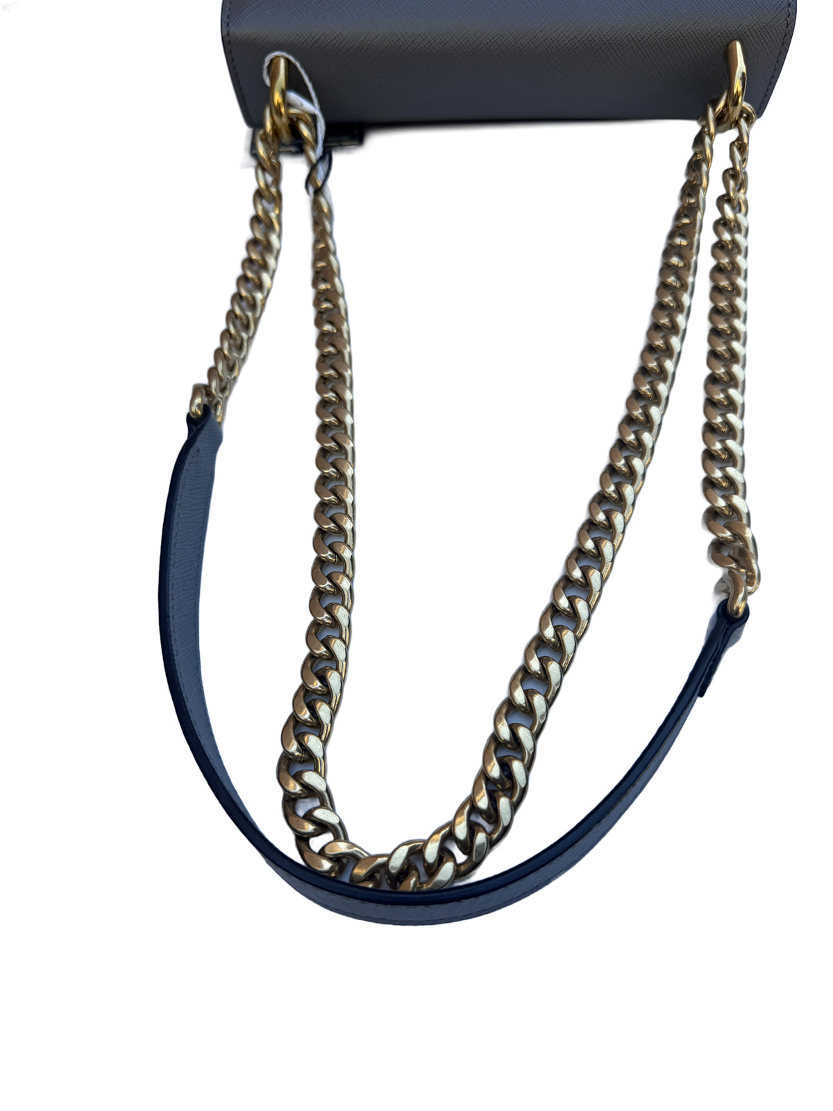 Prada Chain Crossbody Gray Saffiano Leather 3506