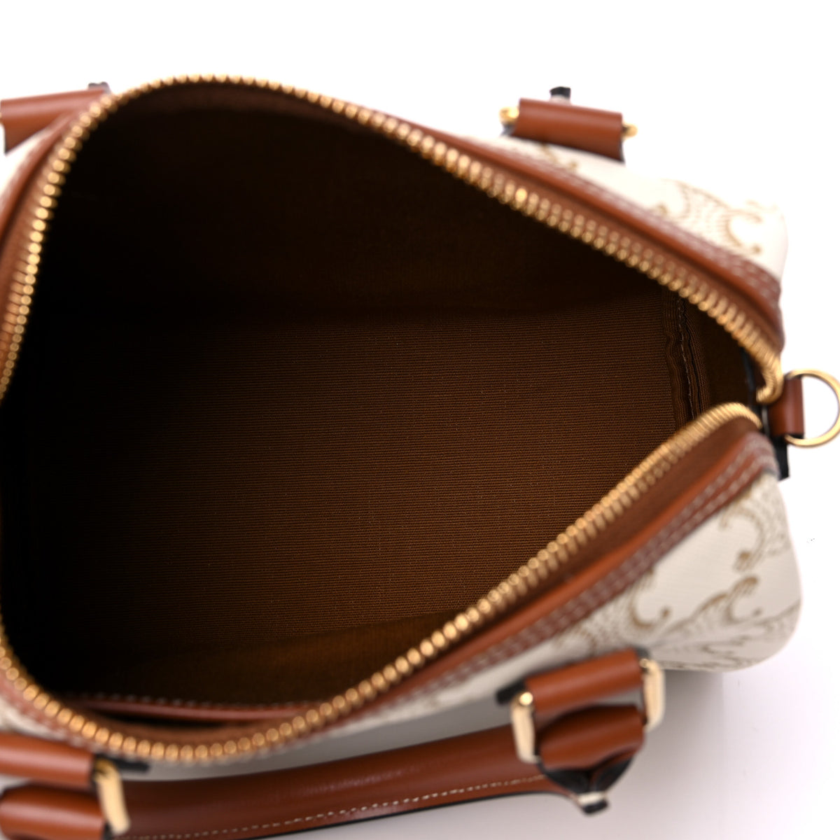 Celine Small Boston Bag White Triomphe