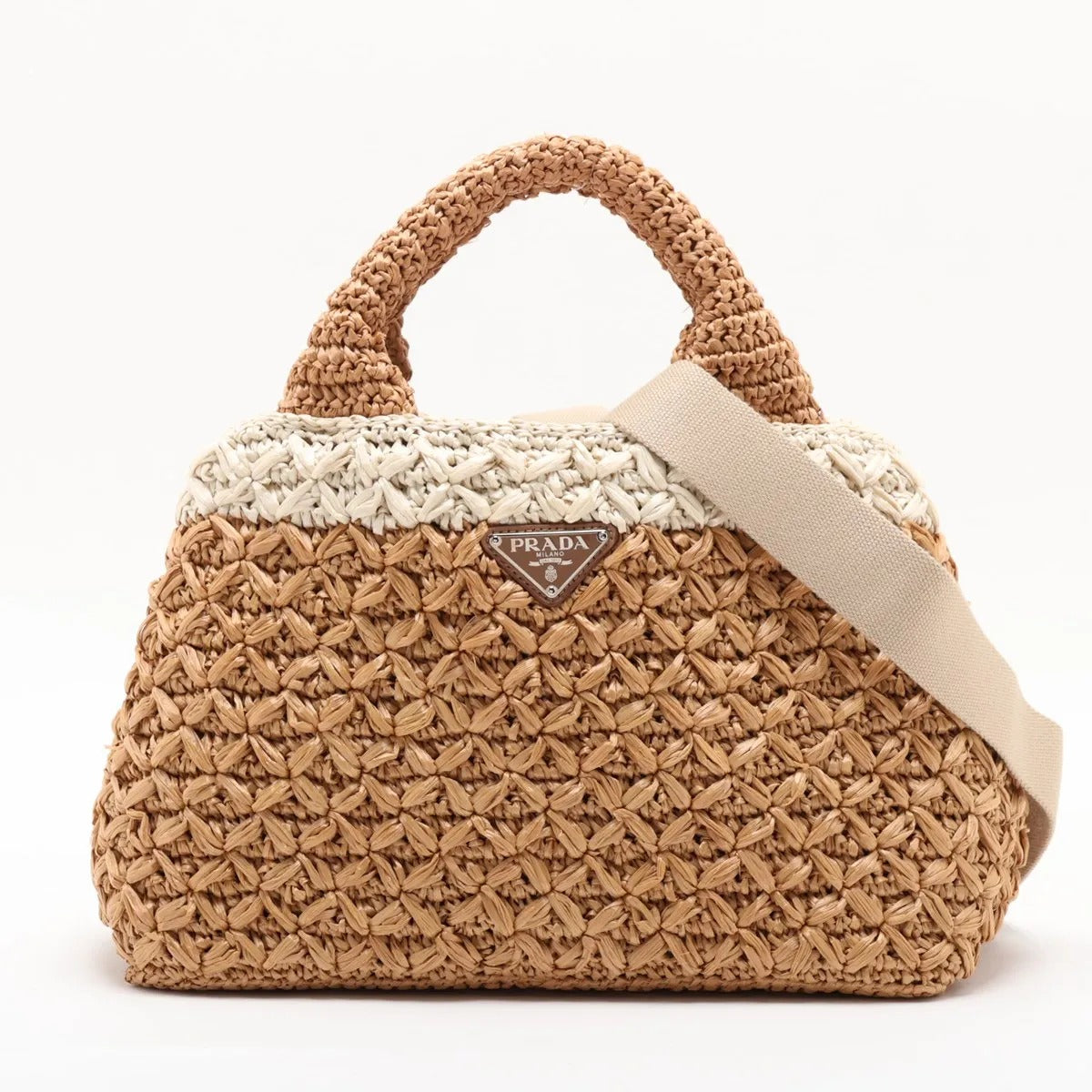 Prada Canapa Raffia 2-Way Bag 3512