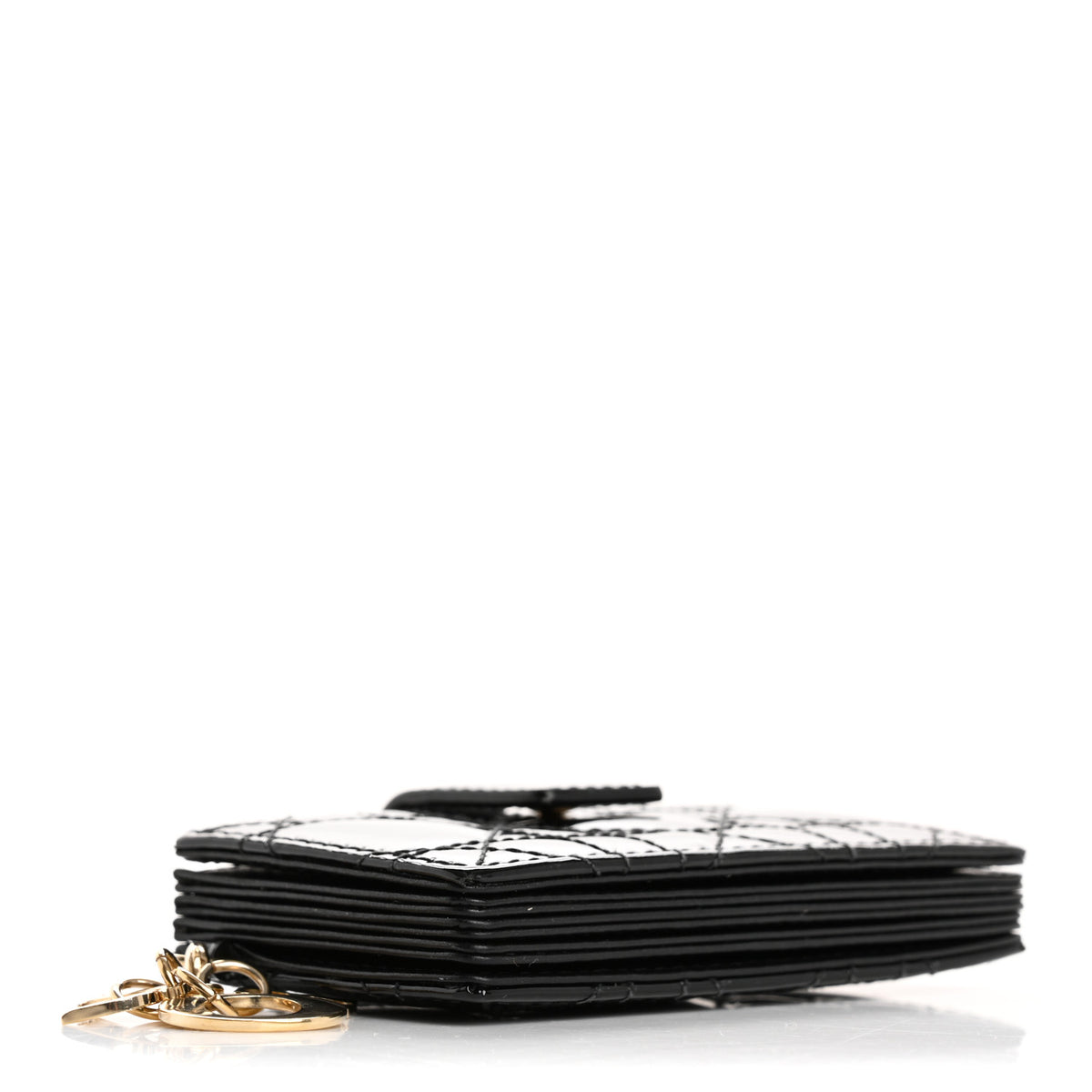 Dior Lady Dior Jasmine 5-Gusset Wallet Black Patent Cannage Leather