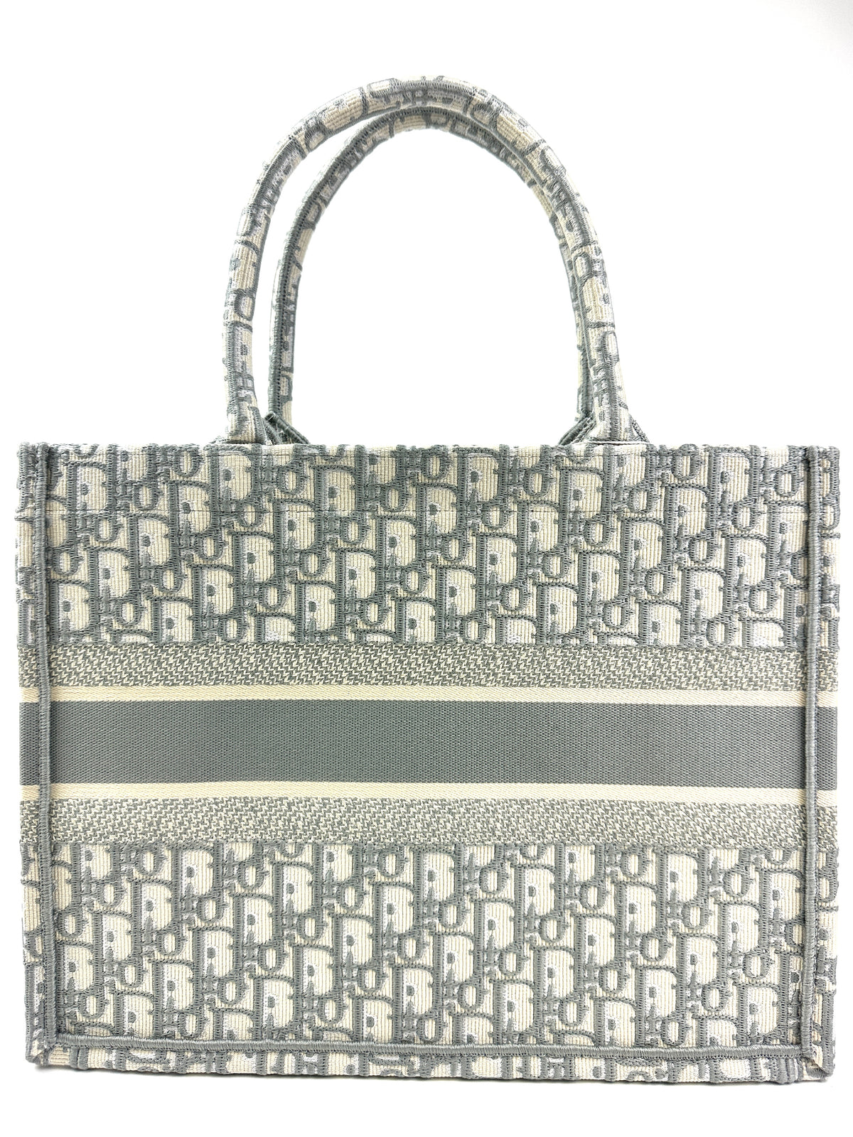 Dior Medium Book Tote Grey Oblique
