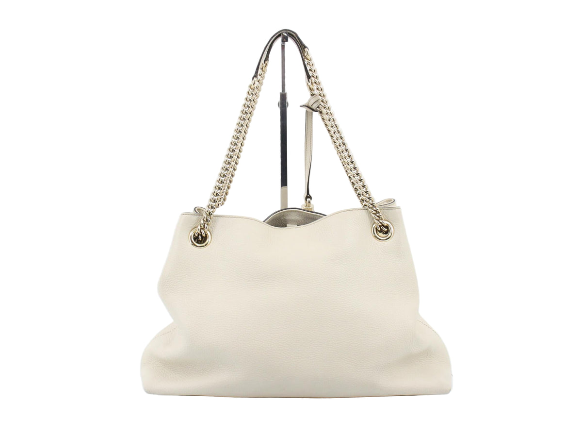 Gucci Soho Chain Shoulder Bag Cream Leather 2916