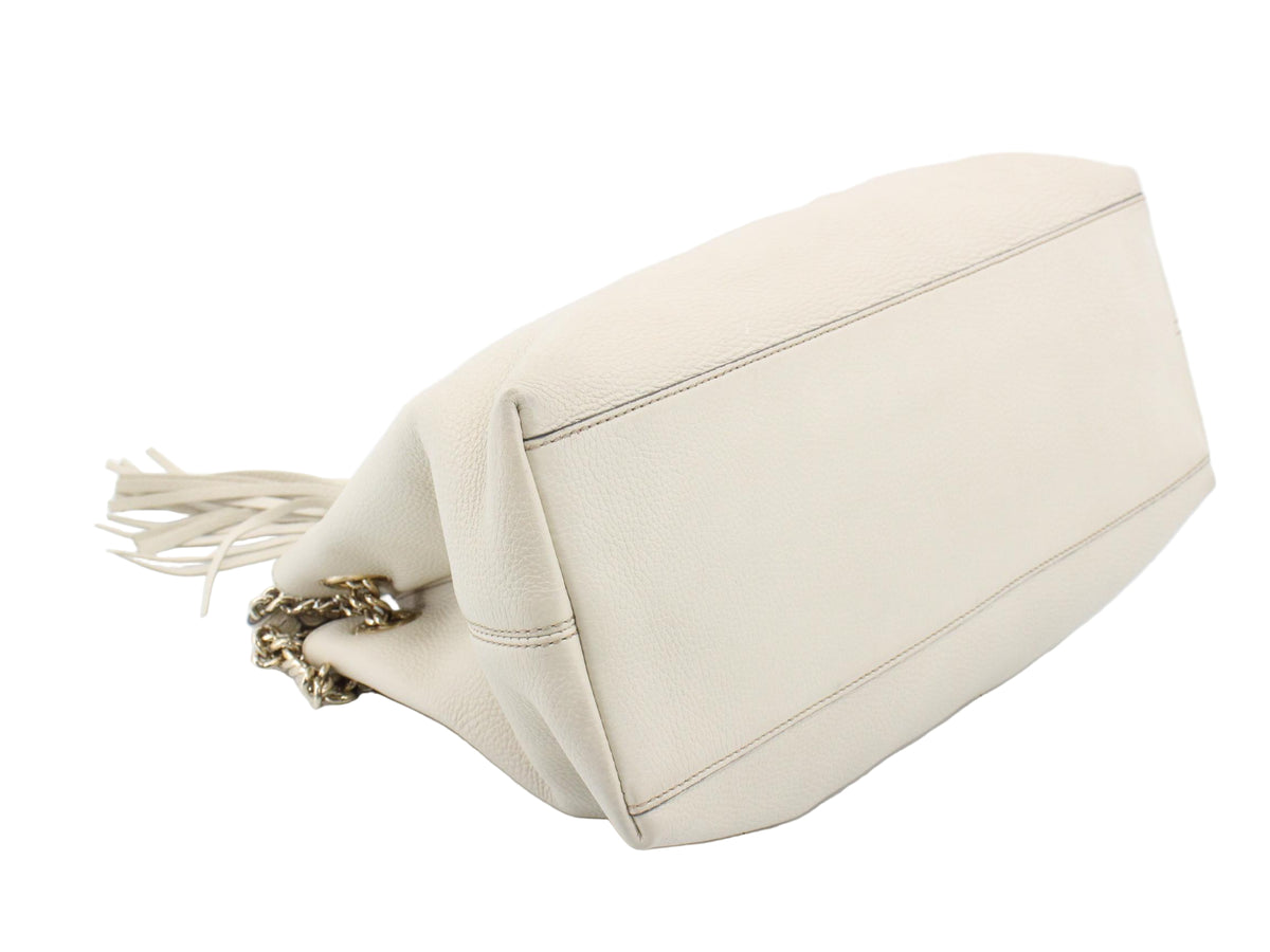 Gucci Soho Chain Shoulder Bag Cream Leather 2916