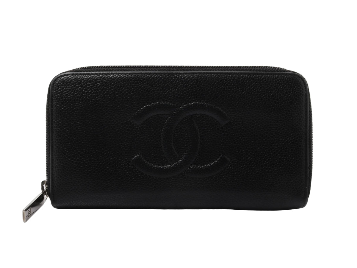 Chanel Timeless Coco Mark Zippy Wallet Black Caviar 2949