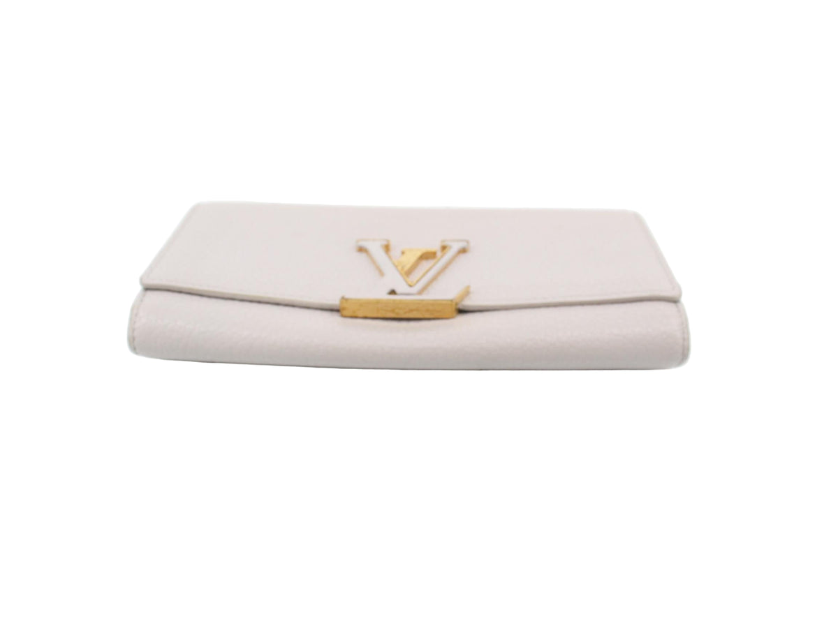 Louis Vuitton Capucines Wallet Grey Beige Leather 2964