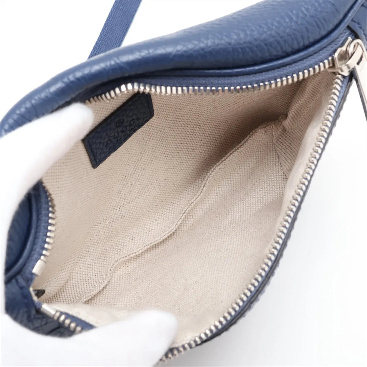 Gucci Jumbo GG Belt Bag Navy Blue Leather 3517