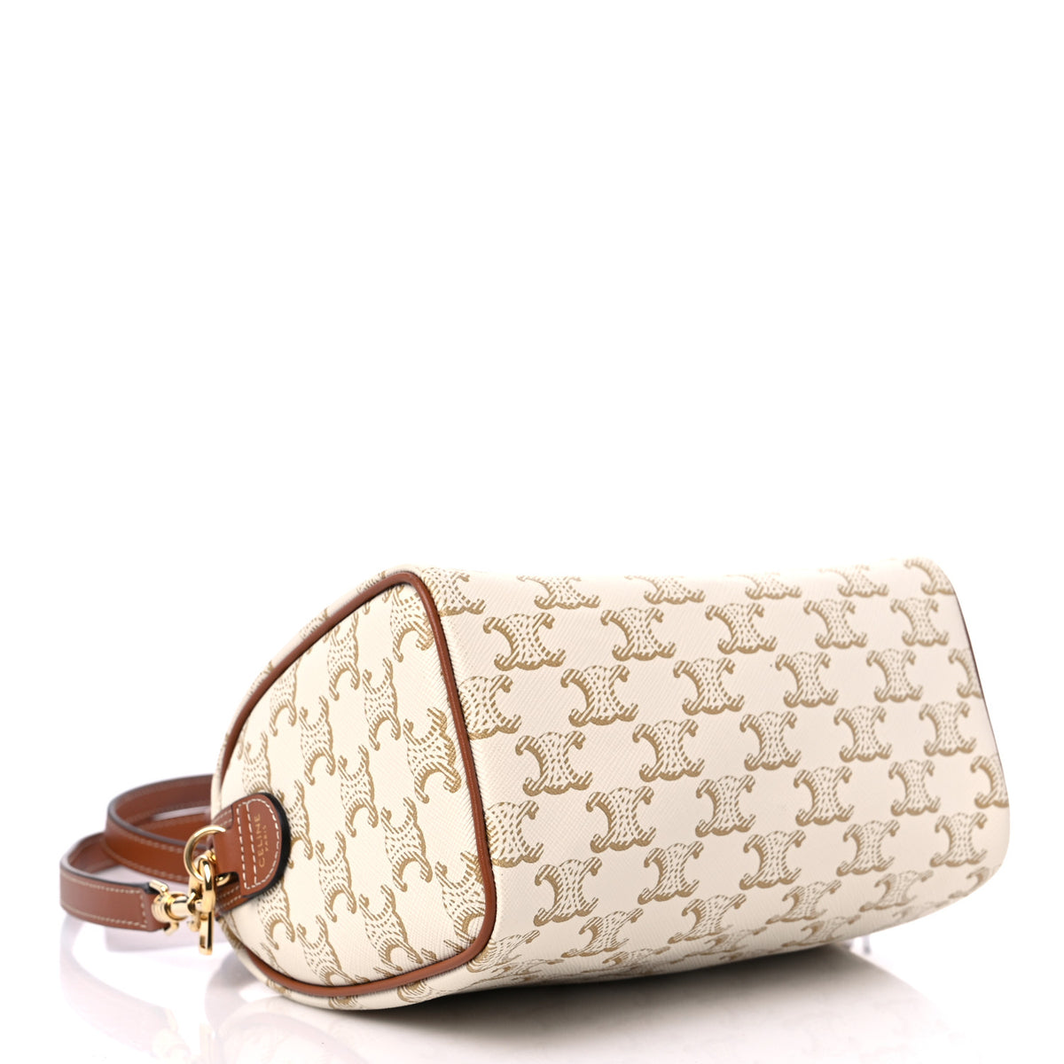 Celine Small Boston Bag White Triomphe