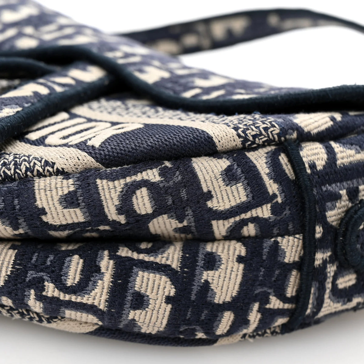 Dior Saddle Bag Navy Blue Oblique Embroidery