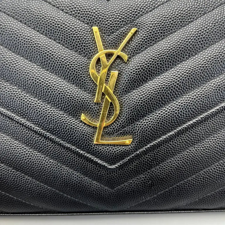YSL Classic Cassandre Chain Wallet Black 2830