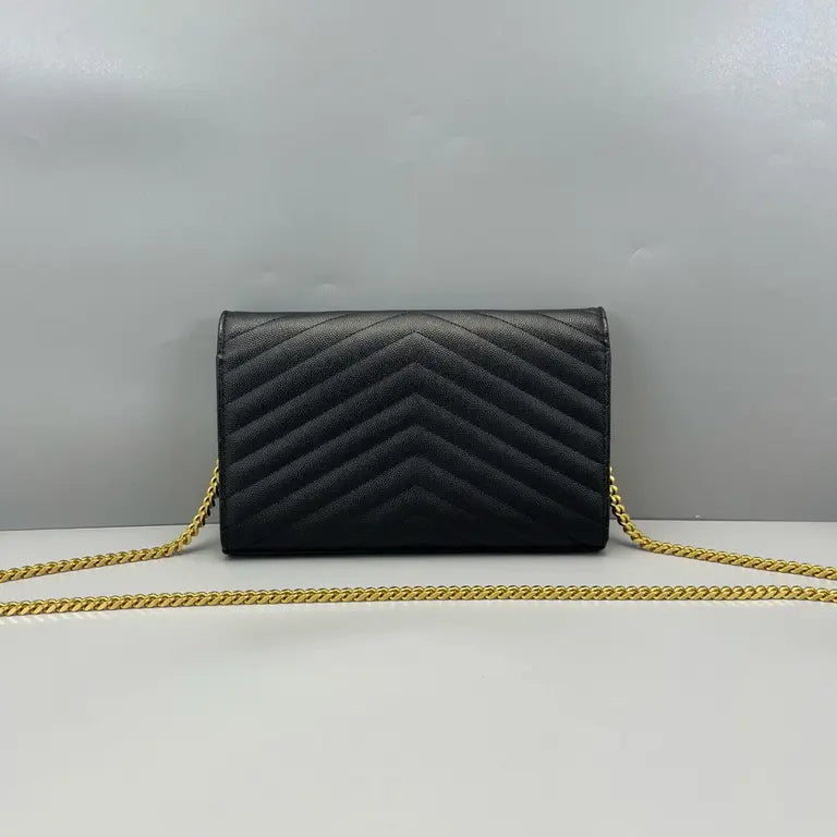 YSL Classic Cassandre Chain Wallet Black 2830