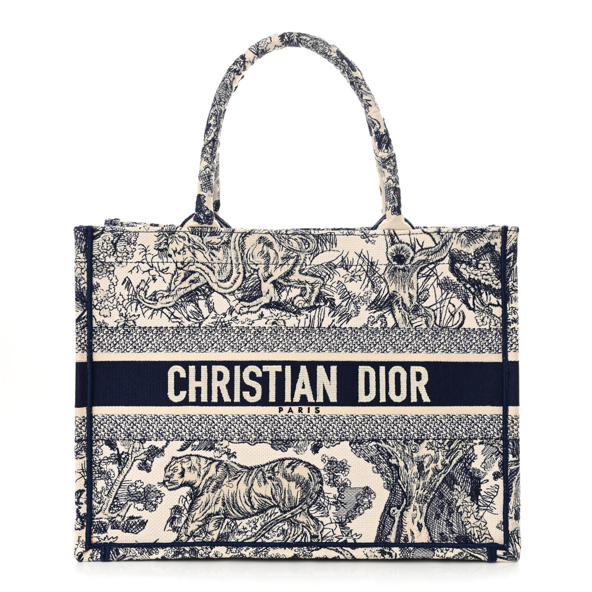 Dior Medium Book Tote Navy Toile de Jouy
