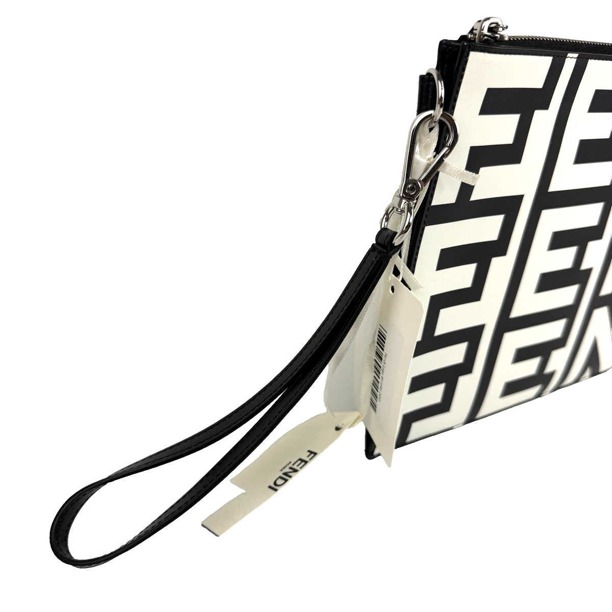 Fendi Roma Logo Wristlet Clutch Pouch 2469