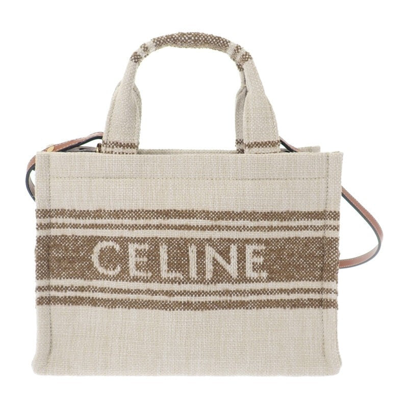Celine Cabas Thais Tote Small Beige Jacquard