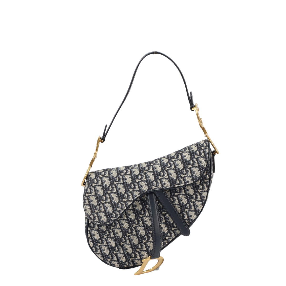 Dior Saddle Medium Shoulder Bag w/ Strap Blue Oblique 3004