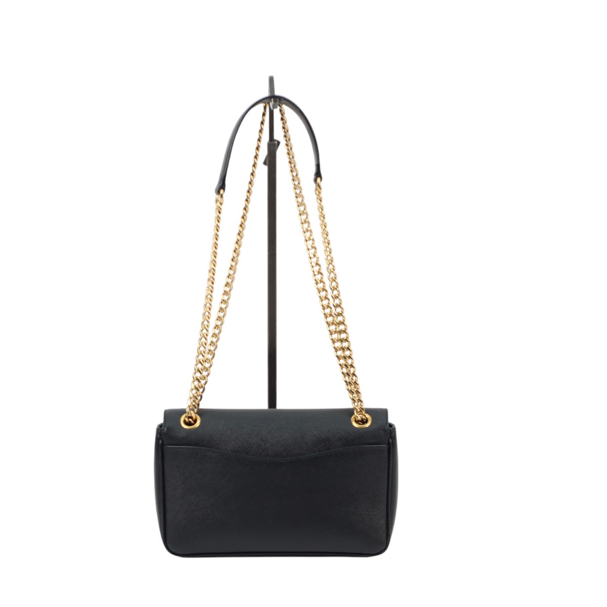 Prada Saffiano Pattina Flap Bag Black 3008