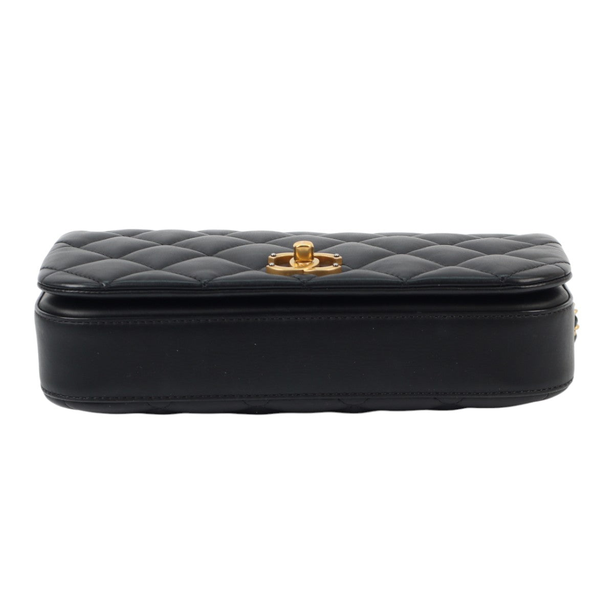 Chanel Nailed CC Full Flap Quilted Black Calfskin 3007
