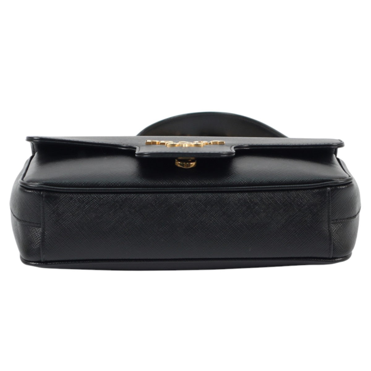 Prada Saffiano Pattina Flap Bag Black 3008