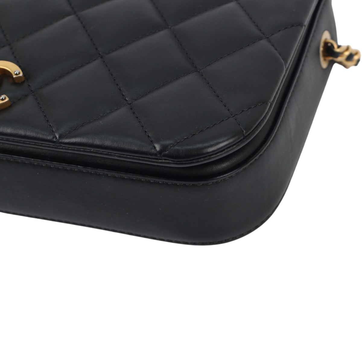 Chanel Nailed CC Full Flap Quilted Black Calfskin 3007