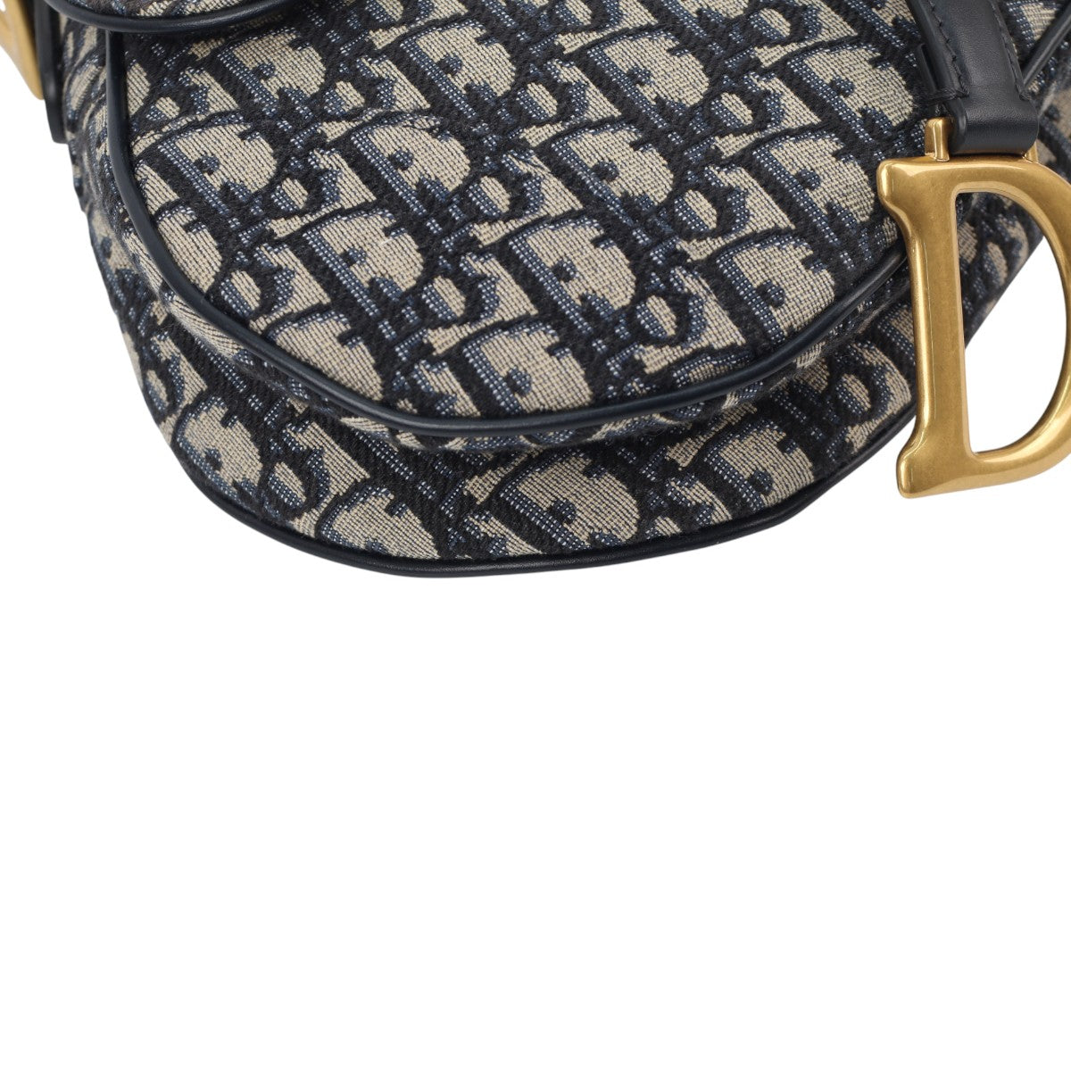 Dior Saddle Medium Shoulder Bag w/ Strap Blue Oblique 3004