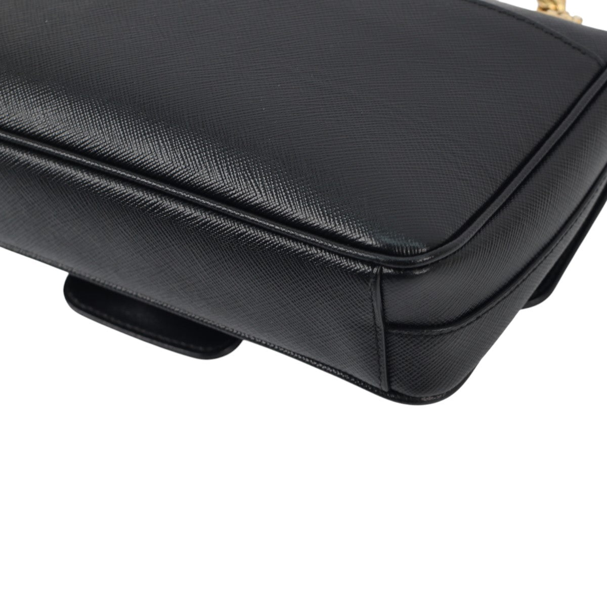 Prada Saffiano Pattina Flap Bag Black 3008